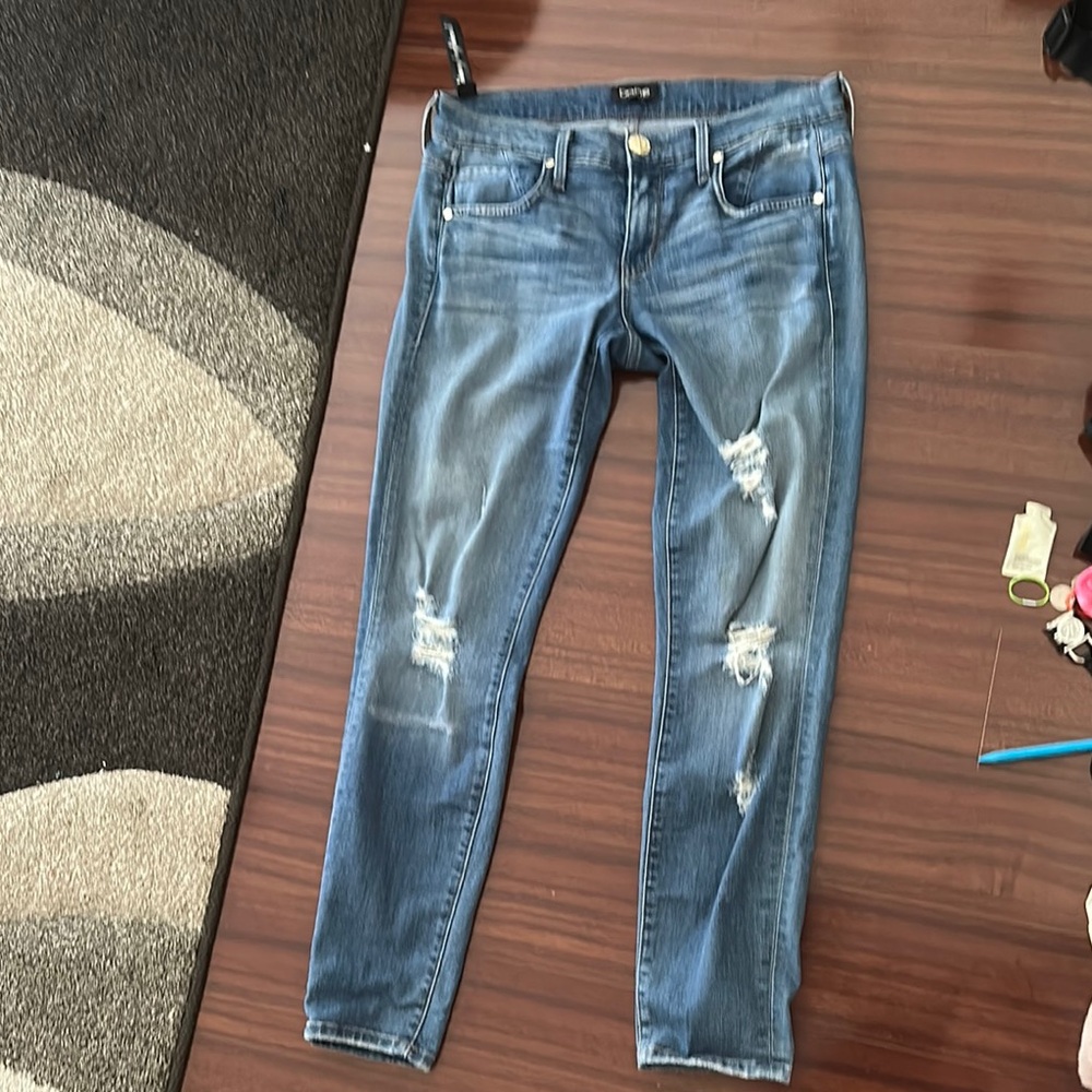 Blue Distressed Women's Jeans